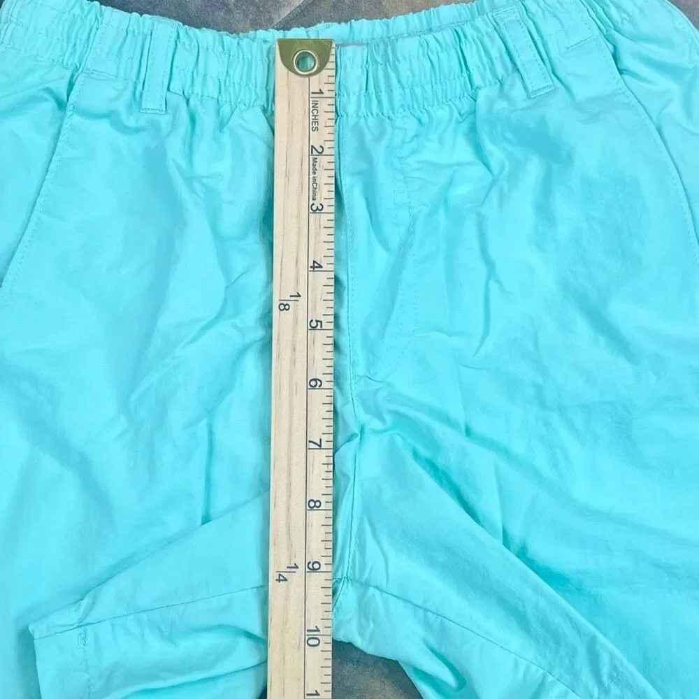 Columbia Aqua Turquoise PFC Omni-Shade Green Drawstring Swim Shorts Medium